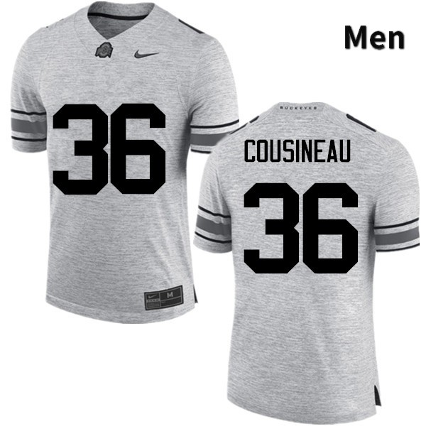 Ohio State Buckeyes Tom Cousineau Men's #36 Gray Game Stitched College Football Jersey